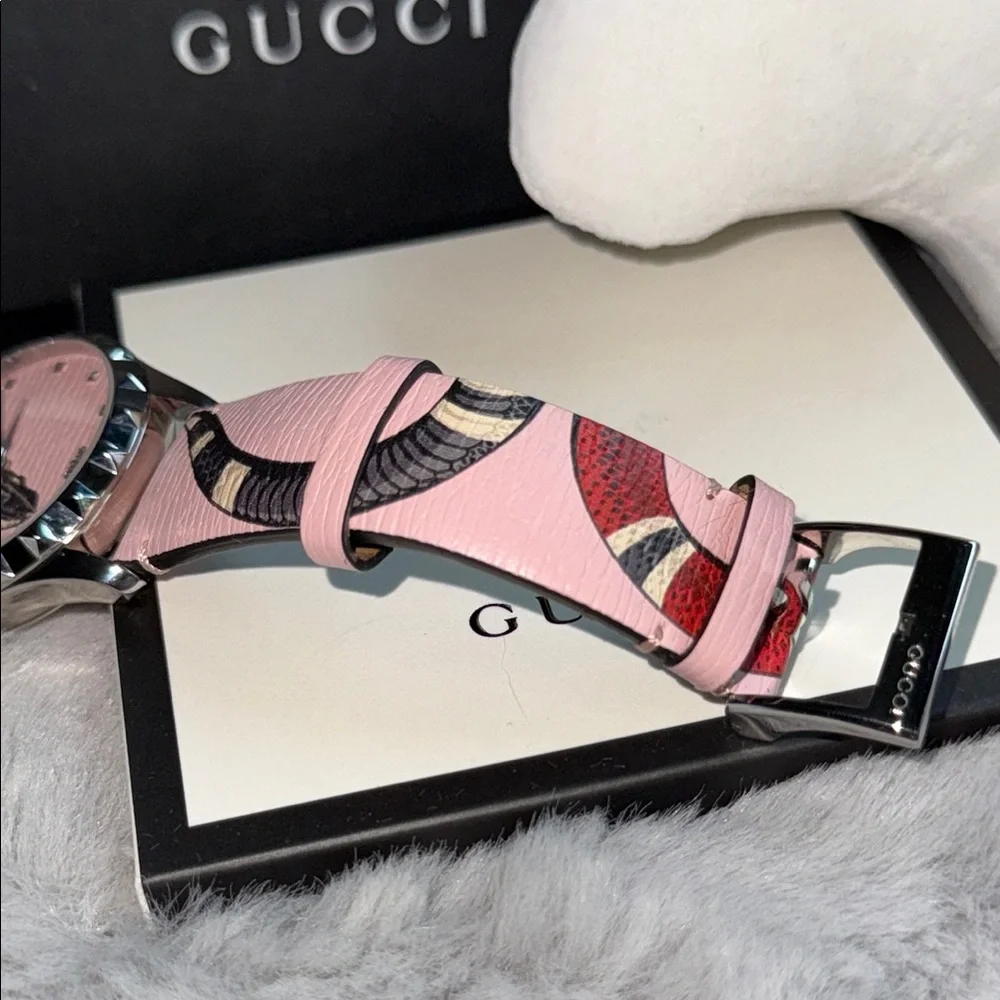 Gucci Pink and Black Luxury Watch